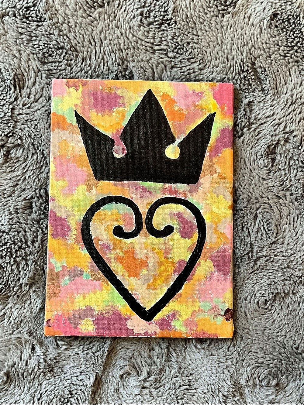 Crown Heart Painting Wall Art “Queen of Hearts”